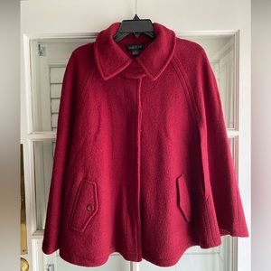 August Silk wine wool cape